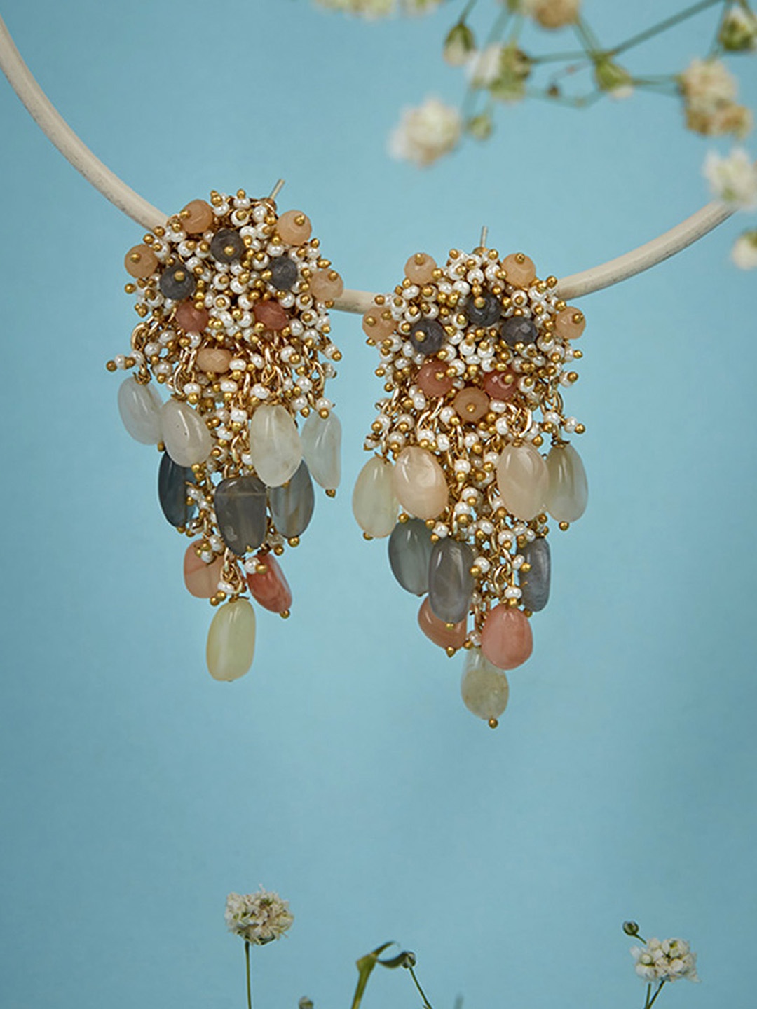 D'oro Contemporary Drop Earrings, Gold