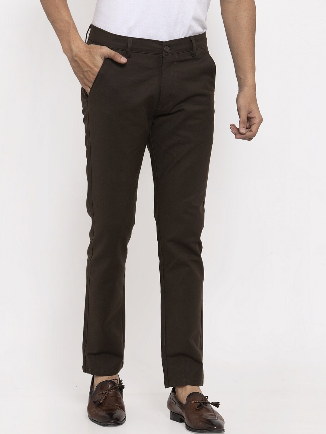 

Rodamo Men Brown Slim Fit Chinos Trousers