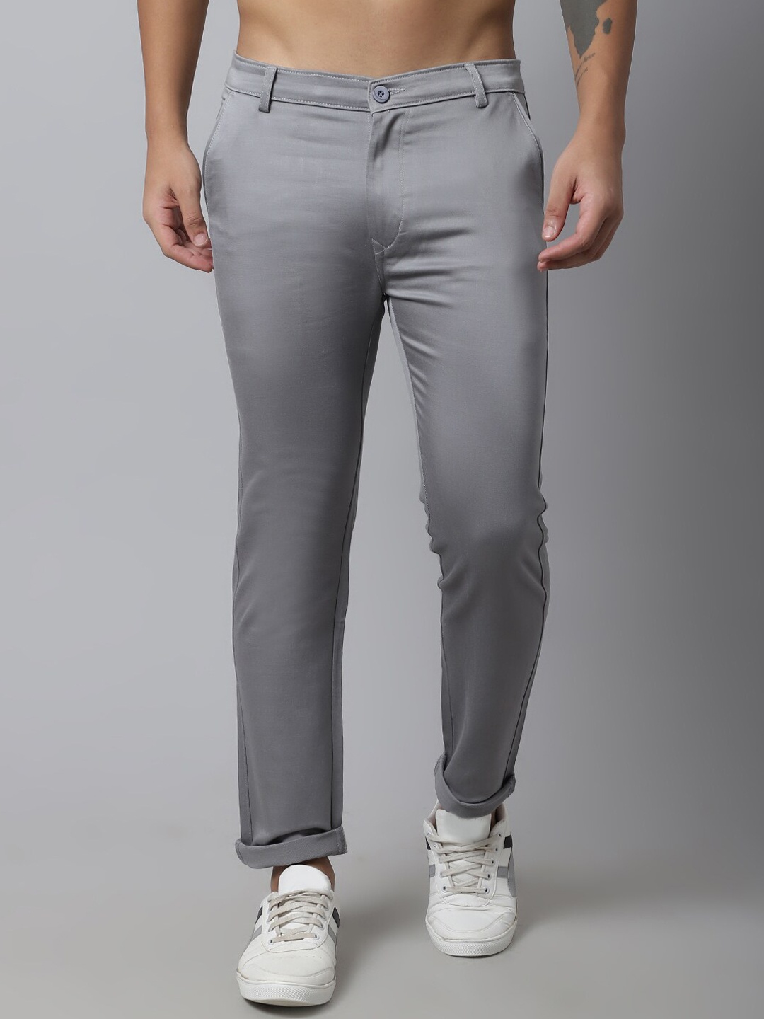 

Rodamo Men Grey Slim Fit Trousers