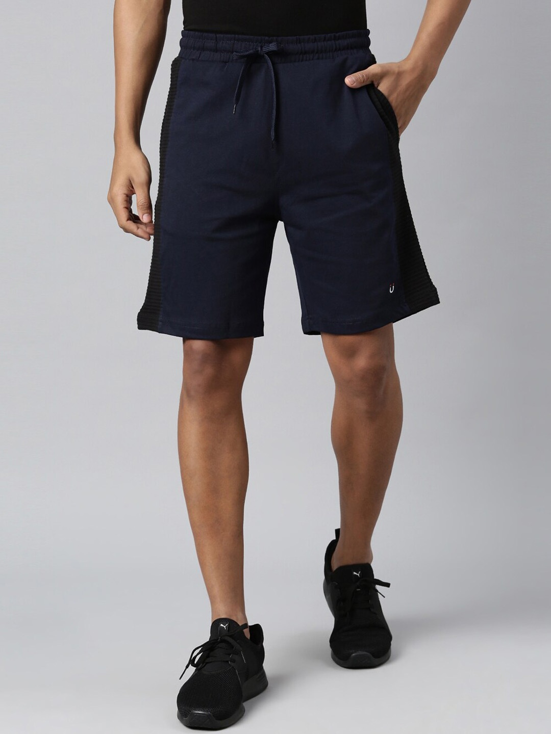 

DIXCY SCOTT Men Cotton Shorts, Navy blue