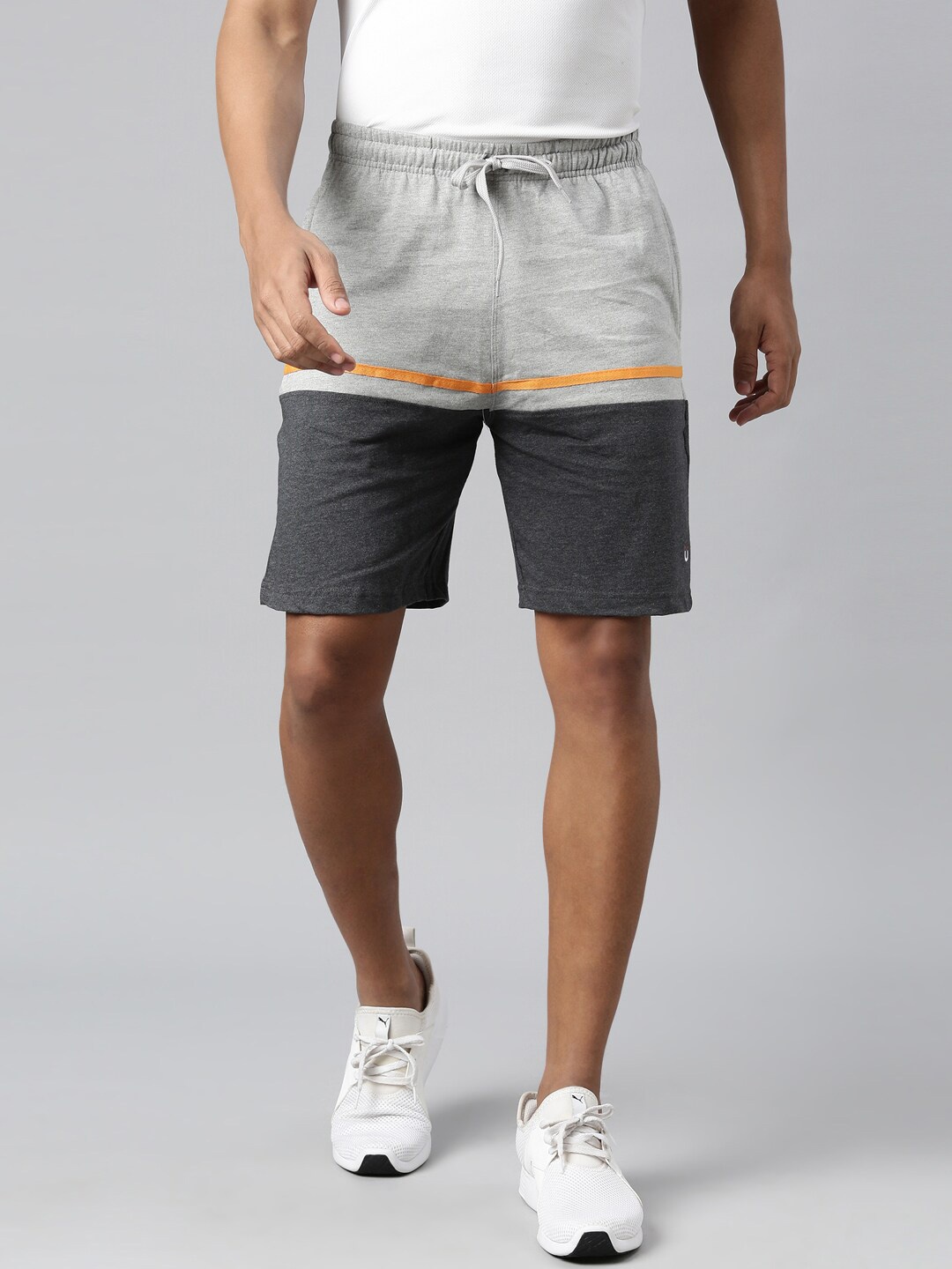 

DIXCY SCOTT Men Colourblocked Cotton Shorts, Grey