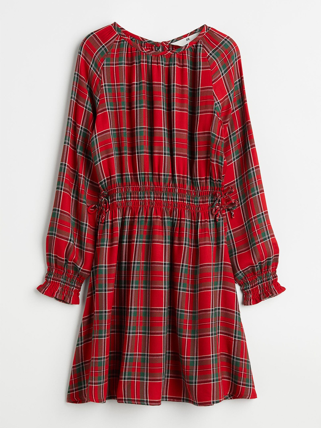 

H&M Red & Green Checked A-Line Dress