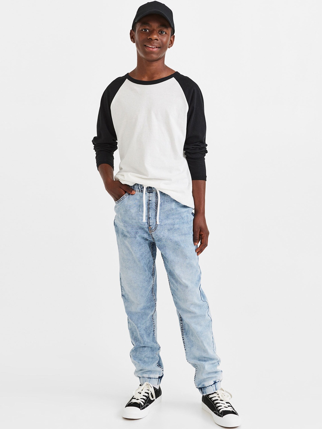 

H&M Boys Blue Comfort Stretch denim joggers