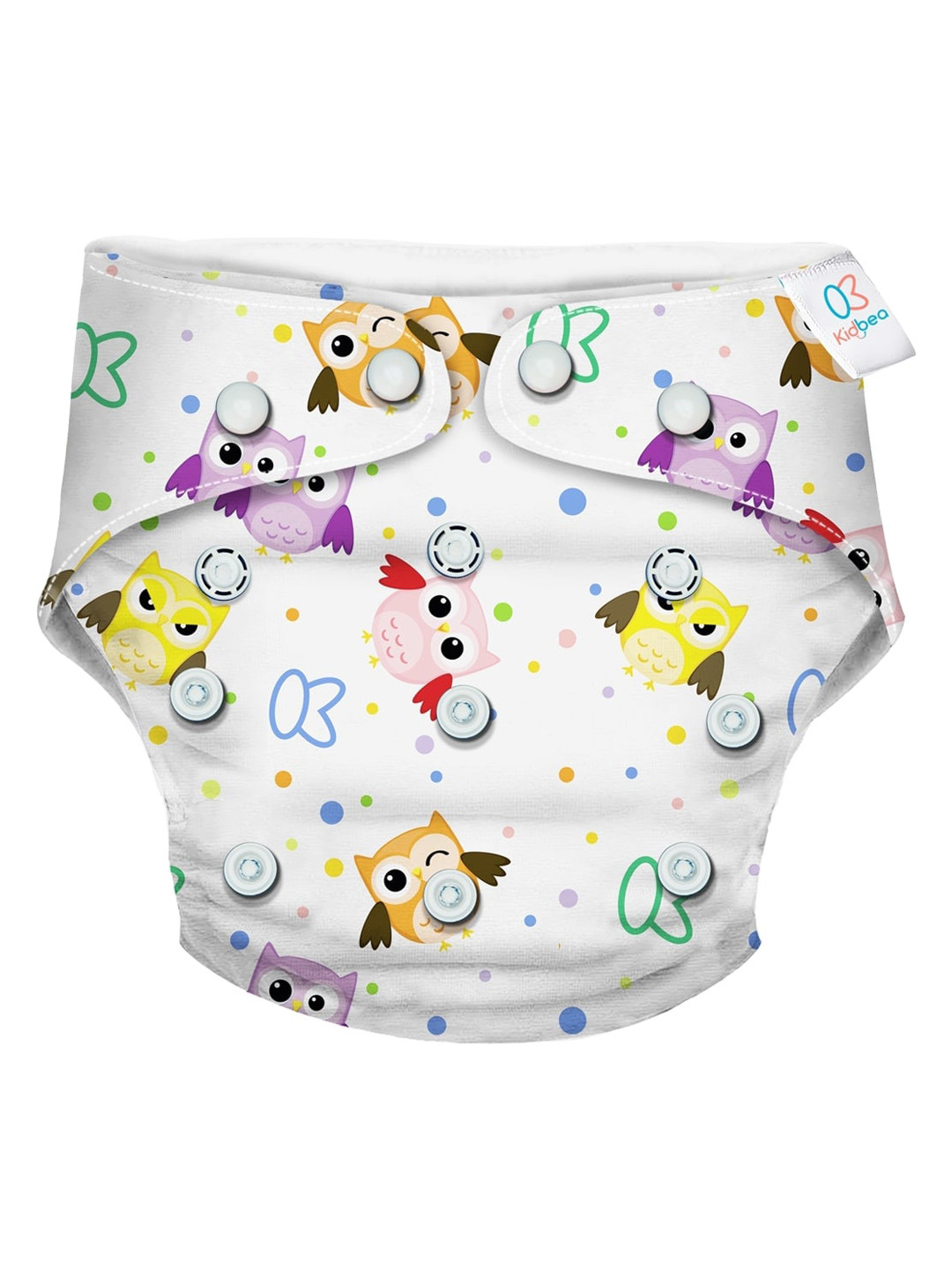 

Kidbea Infants Printed Premium Adjustable Cloth Diaper, White