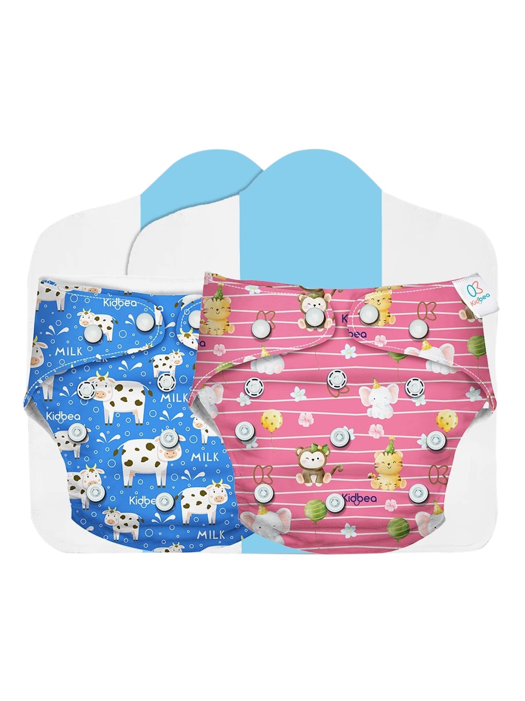 

Kidbea Kids Pack Of 2 Adjustable Cloth Diaper, Blue