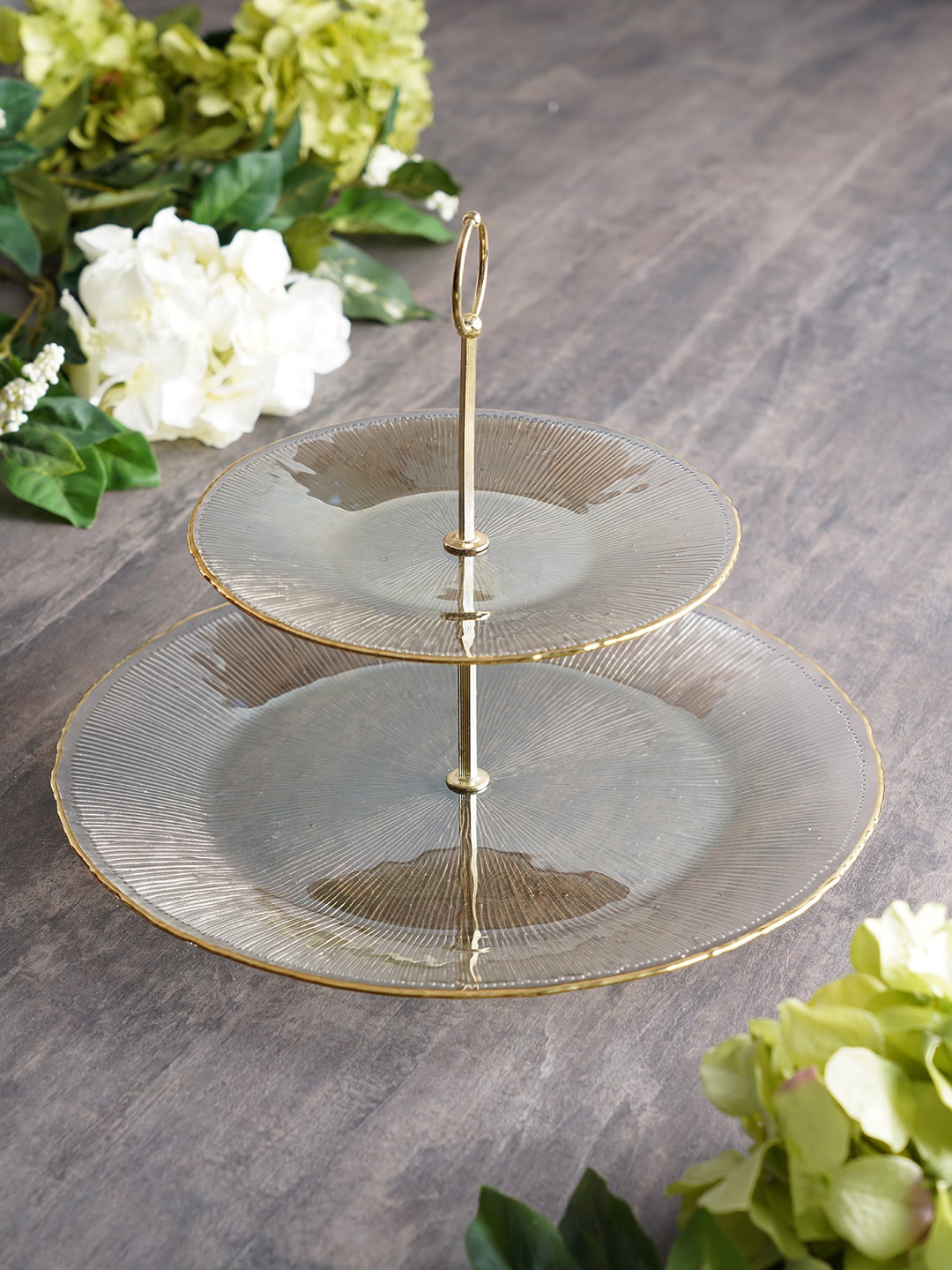 

Pure Home and Living Textured Cake Stand, Brown