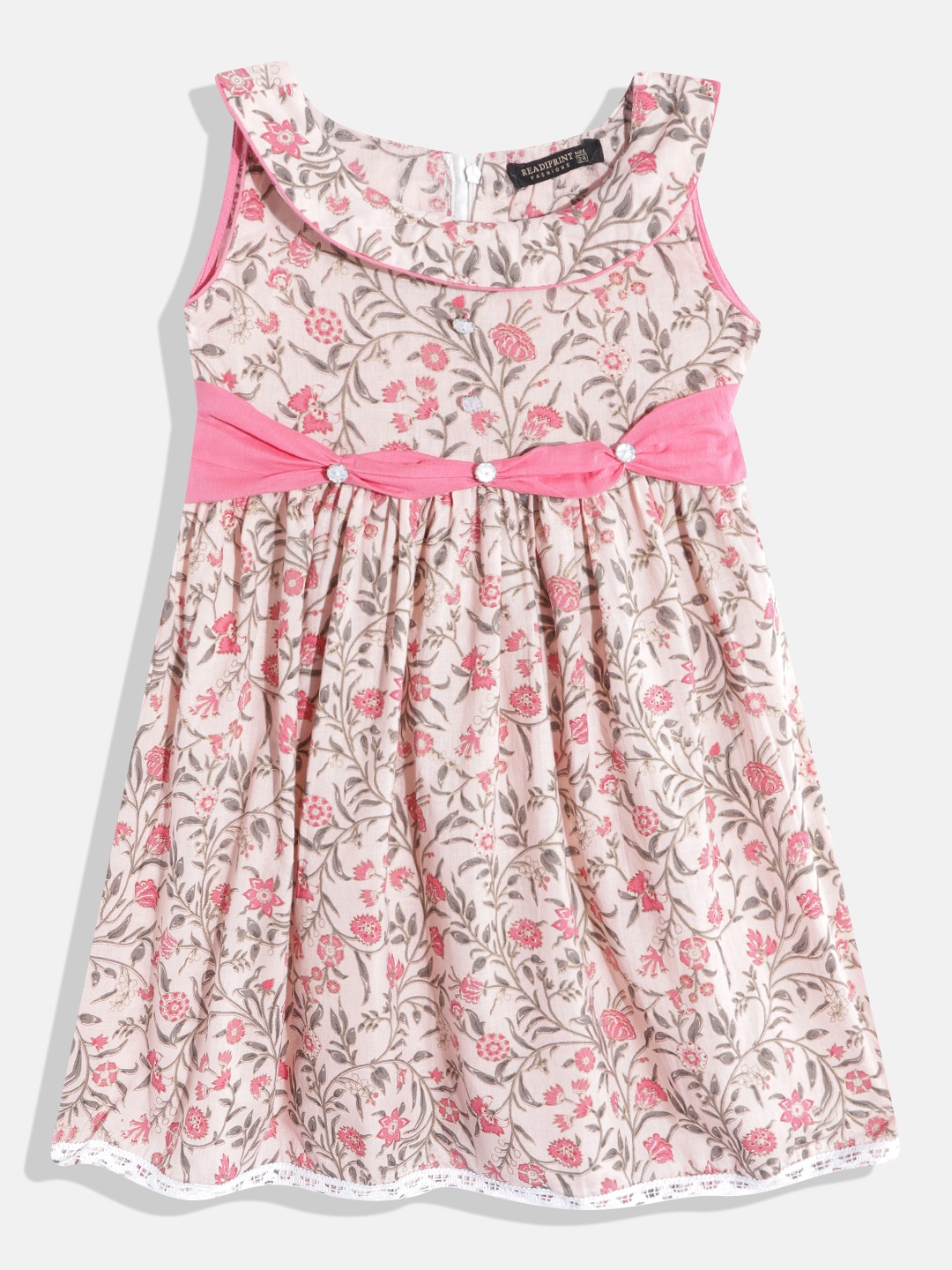 

Readiprint Fashions Girls Floral Print Cotton Midi Ethnic Dress, Pink