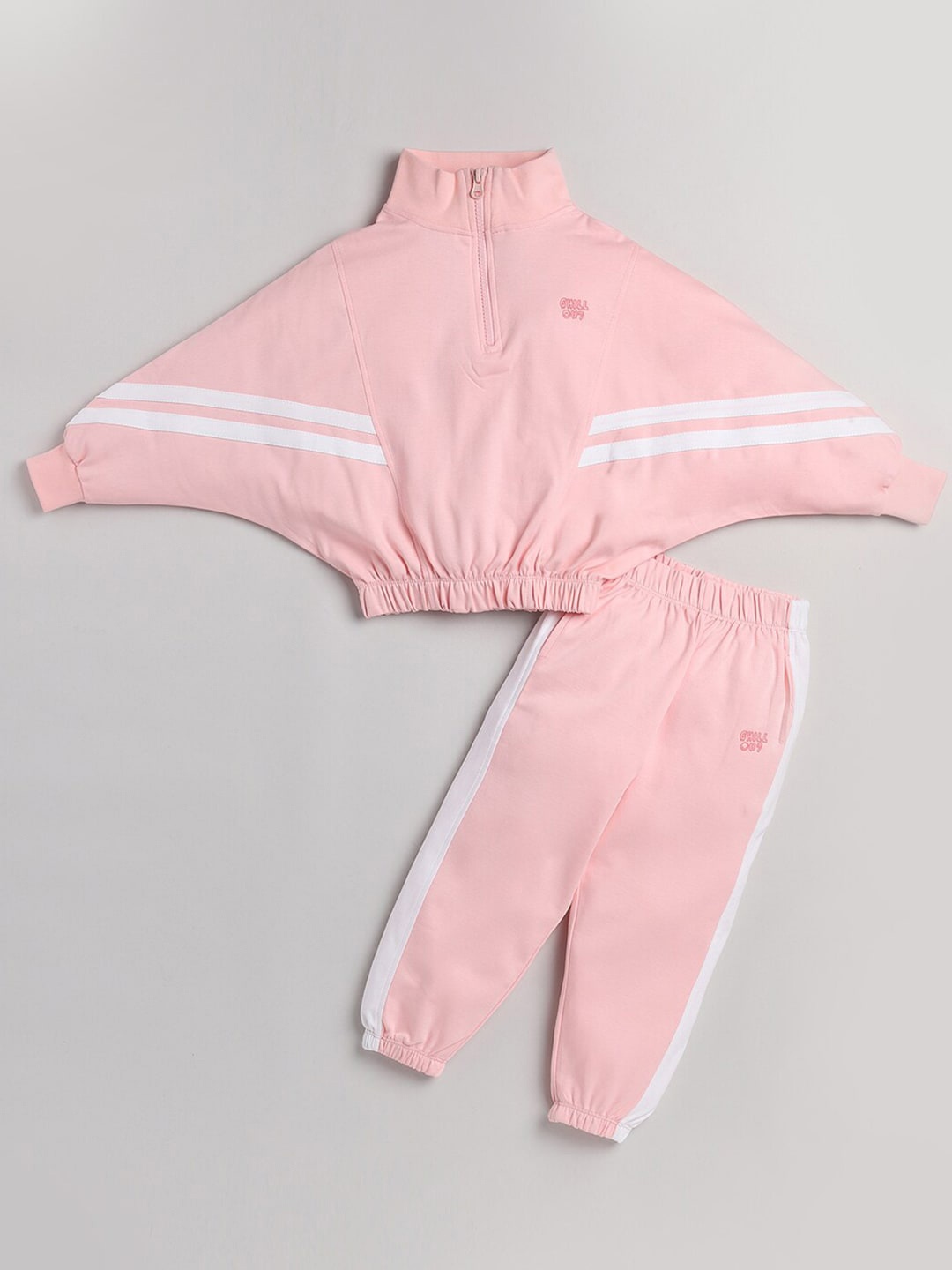 

AMUL Kandyfloss Girls Pink & White Striped Top with Pyjama