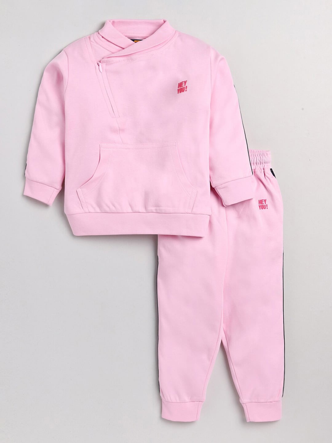

AMUL Kandyfloss Kids Pink Solid Pure Cotton Top with Pyjama