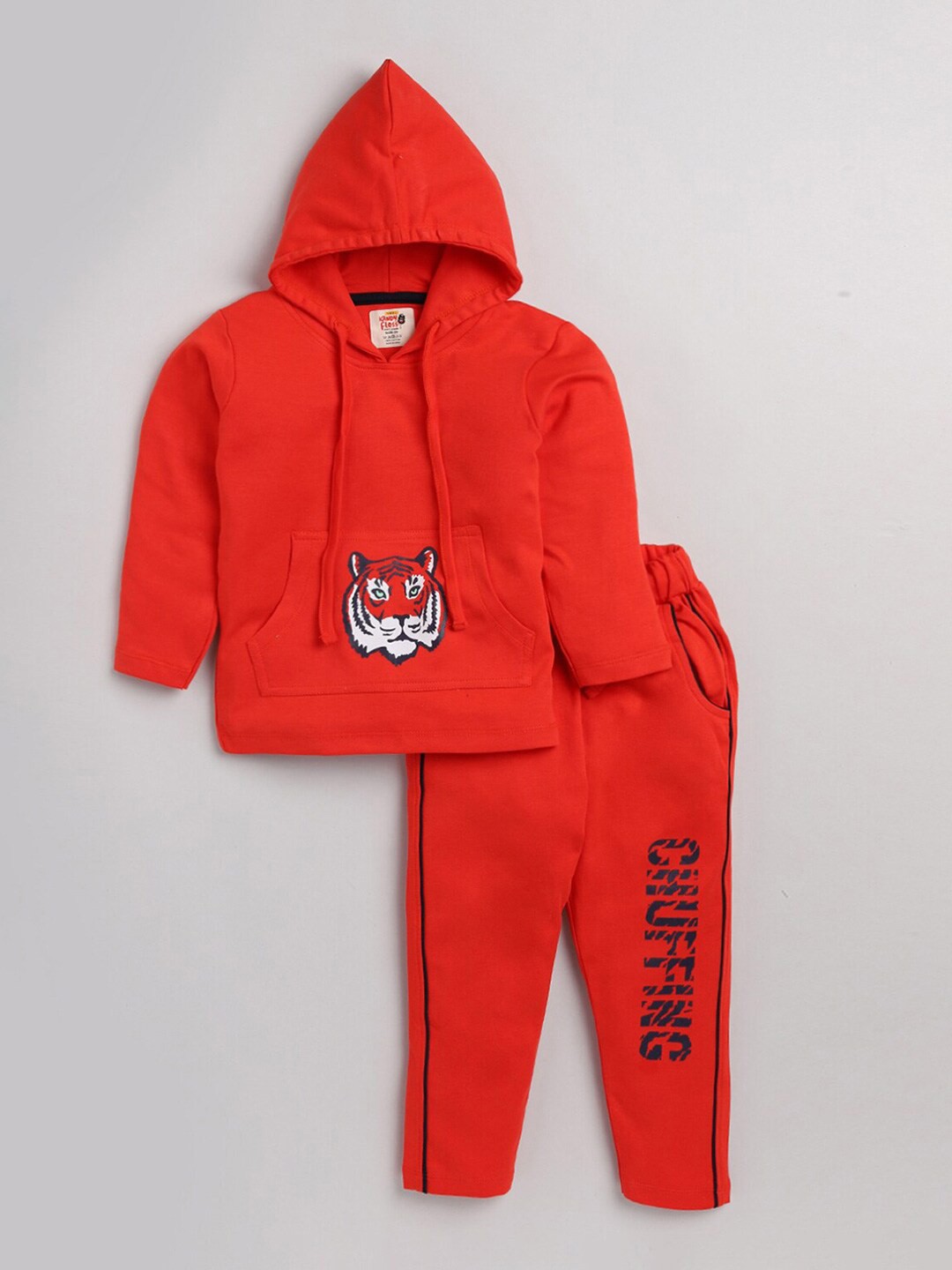 

AMUL Kandyfloss Unisex Kids Red & Black Printed Top with Pyjamas