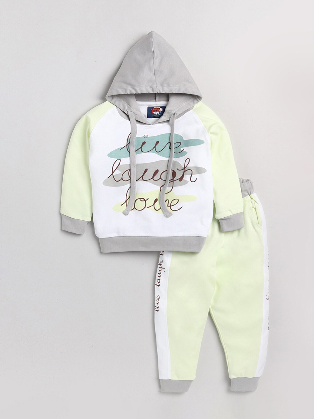 

AMUL Kandyfloss Unisex Kids Green & White Pure Cotton Printed Top with Pyjamas