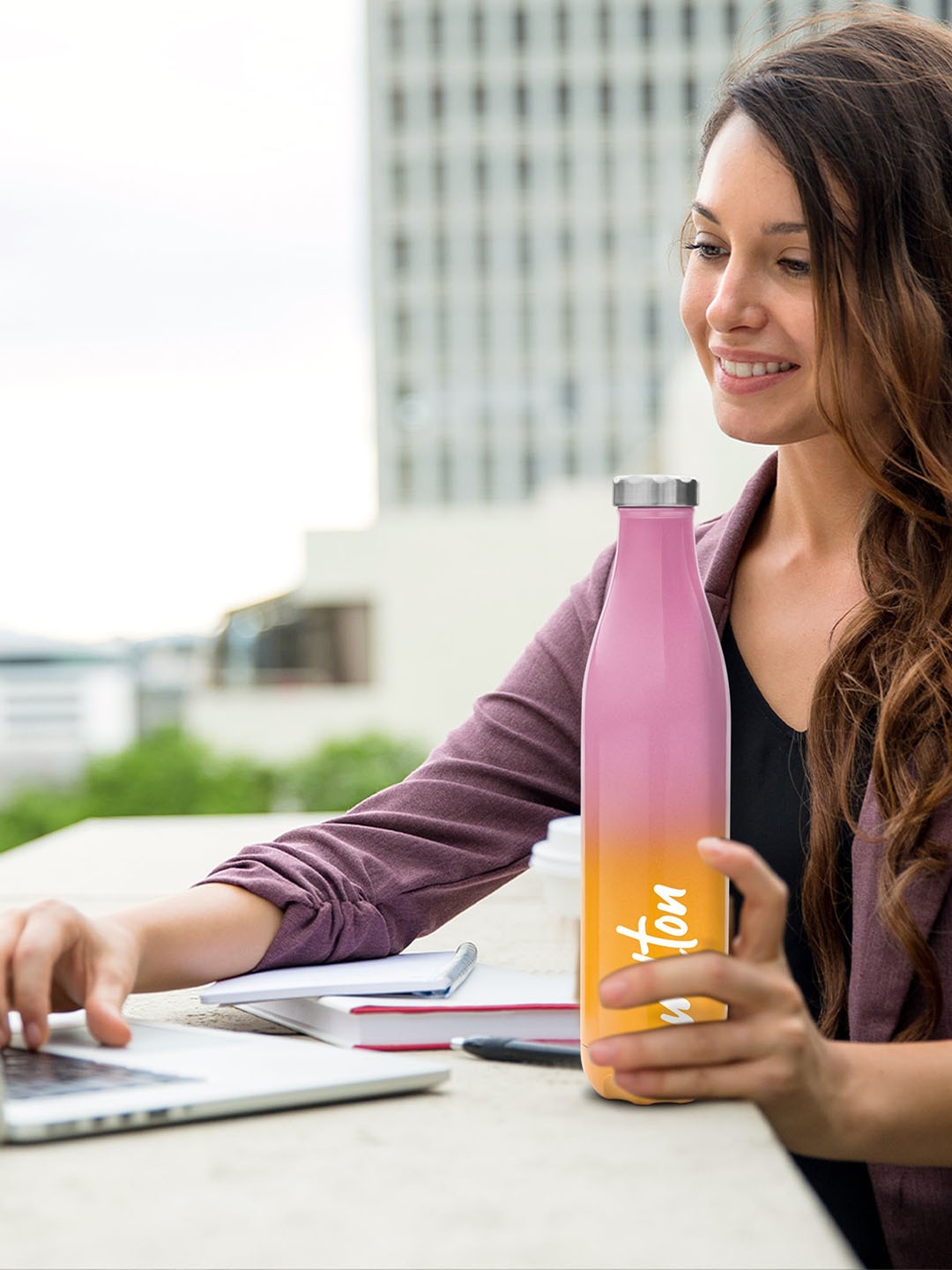 

Milton Pink & Orange Prudent 1100 Thermosteel 24 Hours Hot & Cold Bottle 1023 ml