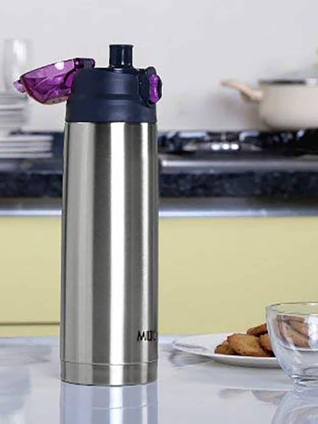 

Milton Purple New Crown 900 Thermosteel 24 Hours Hot and Cold Bottle 750 ml, Silver