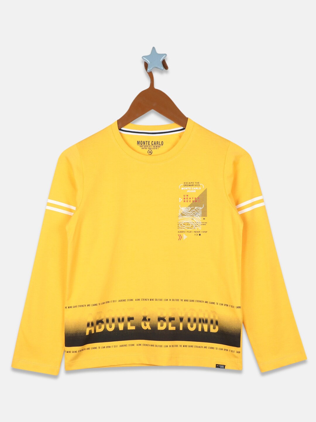 

Monte Carlo Boys Mustard Yellow V-Neck Slim Fit T-shirt