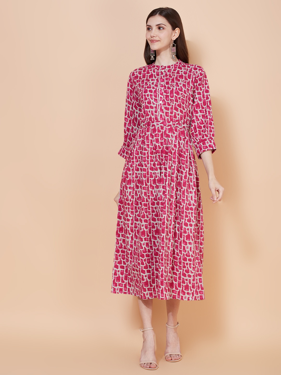 

FASHOR Women Pink Midi Dress