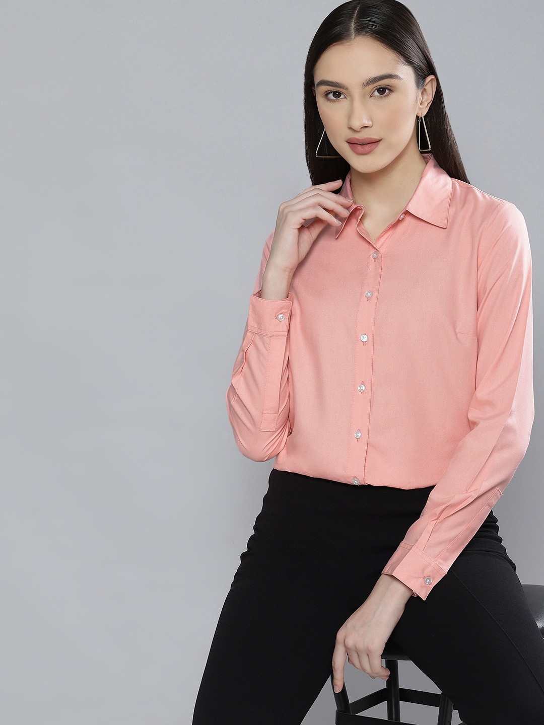 

DENNISON Women Pink Solid Formal Shirt