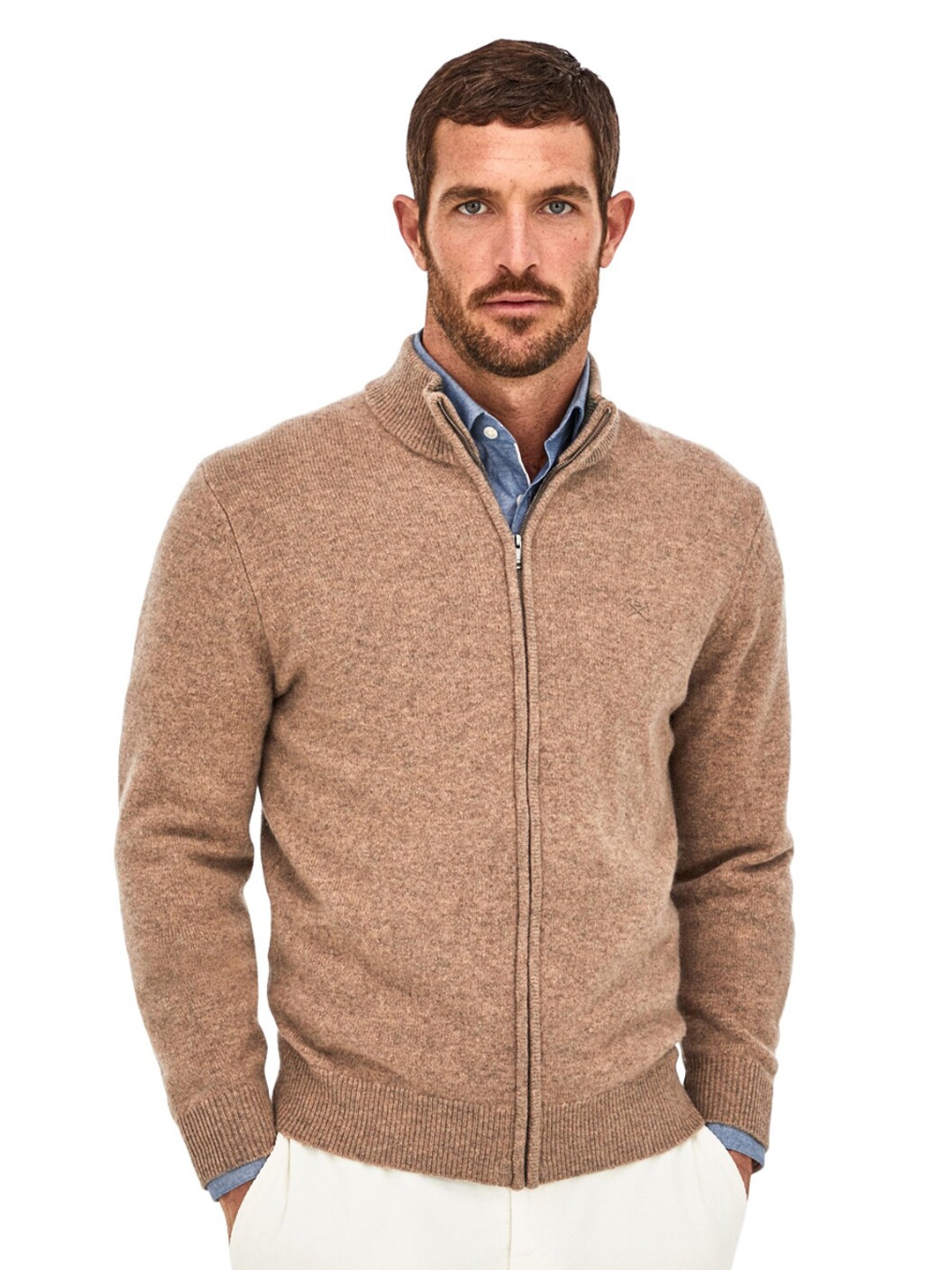 

HACKETT LONDON Men Beige Solid Pullover