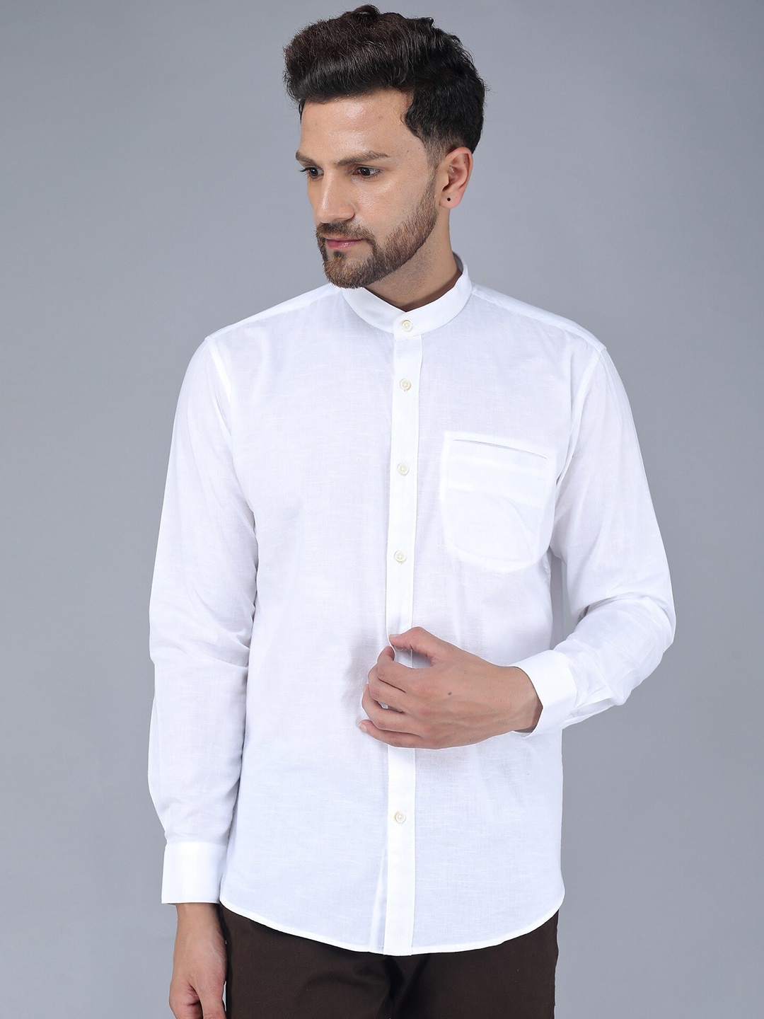 

TQS Men Solid Casual Shirt, White