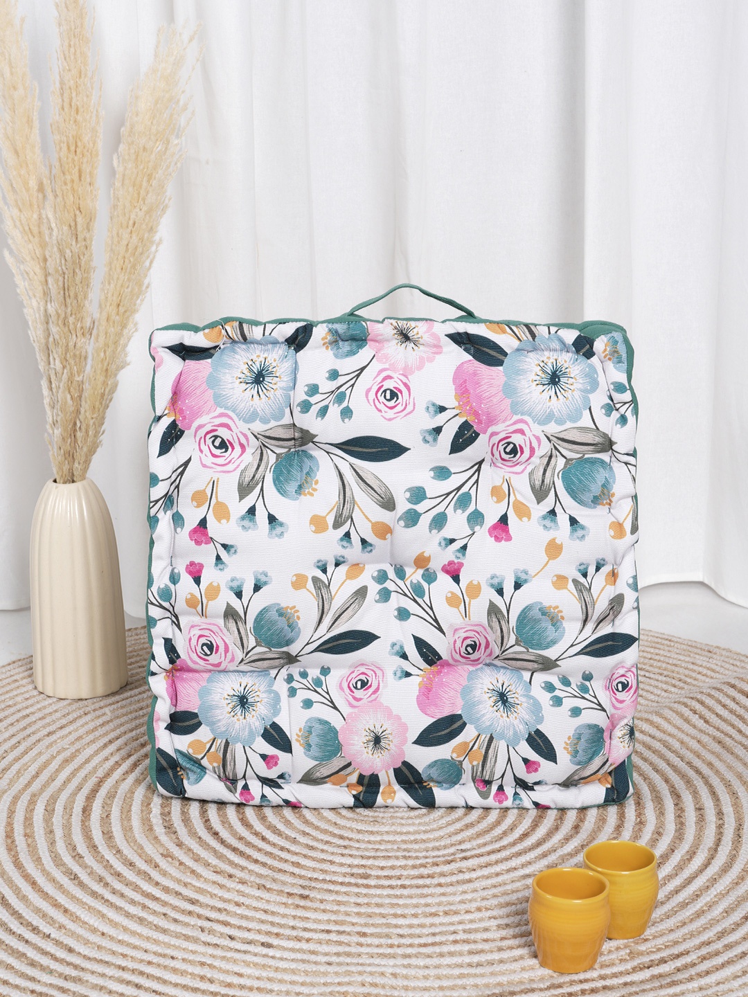 

BLANC9 Printed Cotton Floor Cushions, Pink