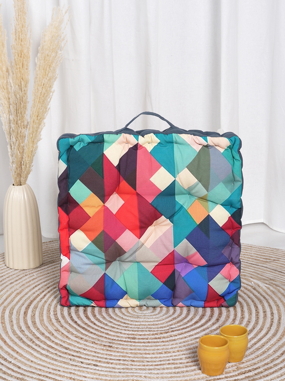 

BLANC9 Printed Floor Cushion, Red