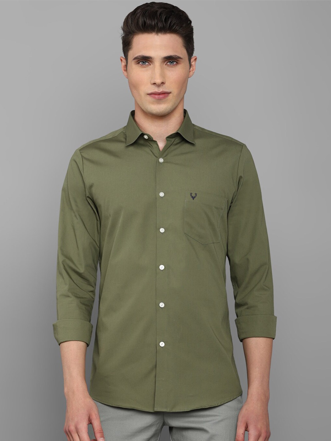 

Allen Solly Men Slim Fit Casual Shirt, Olive
