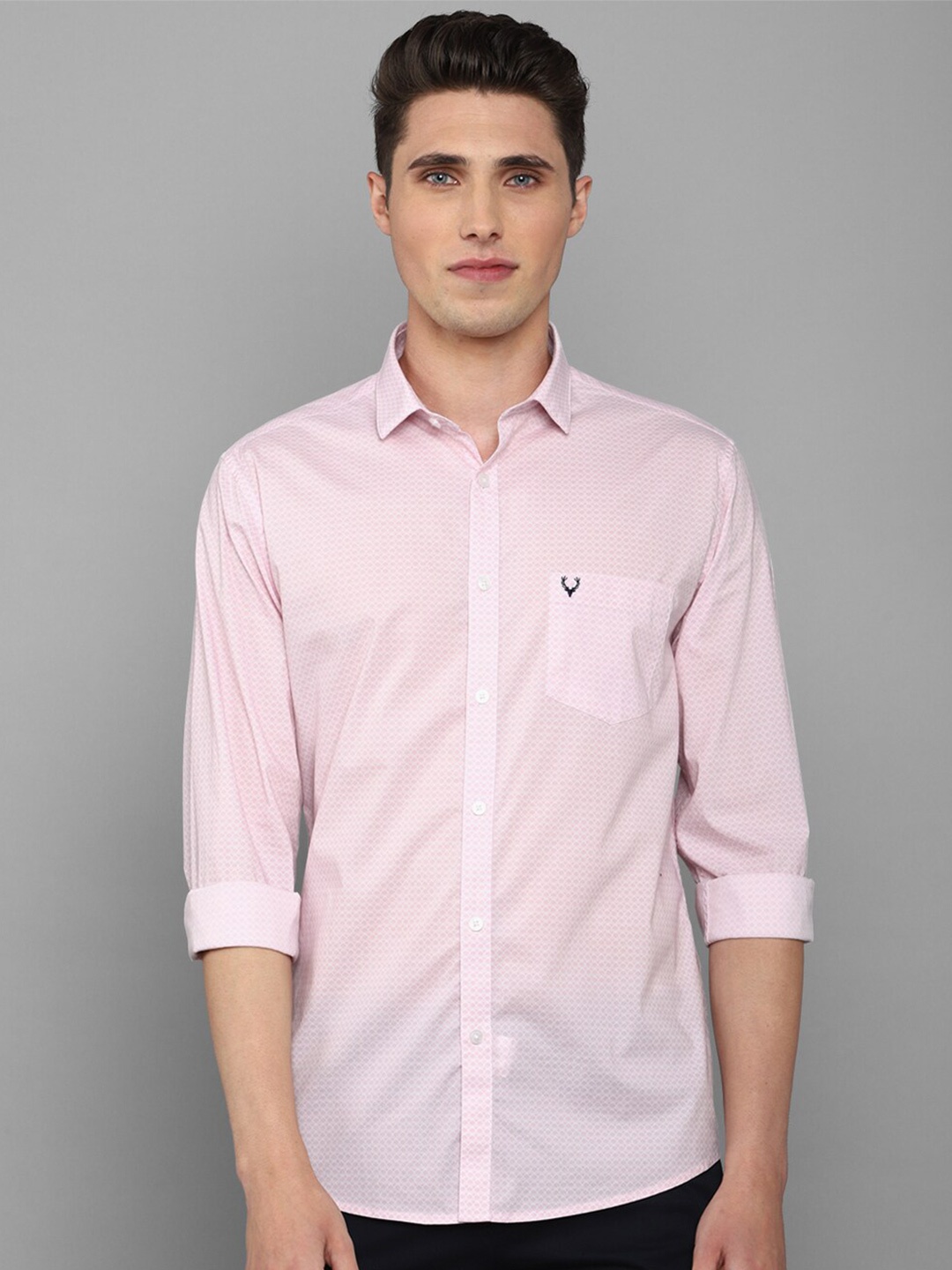 

Allen Solly Men Slim Fit Printed Casual Shirt, Pink