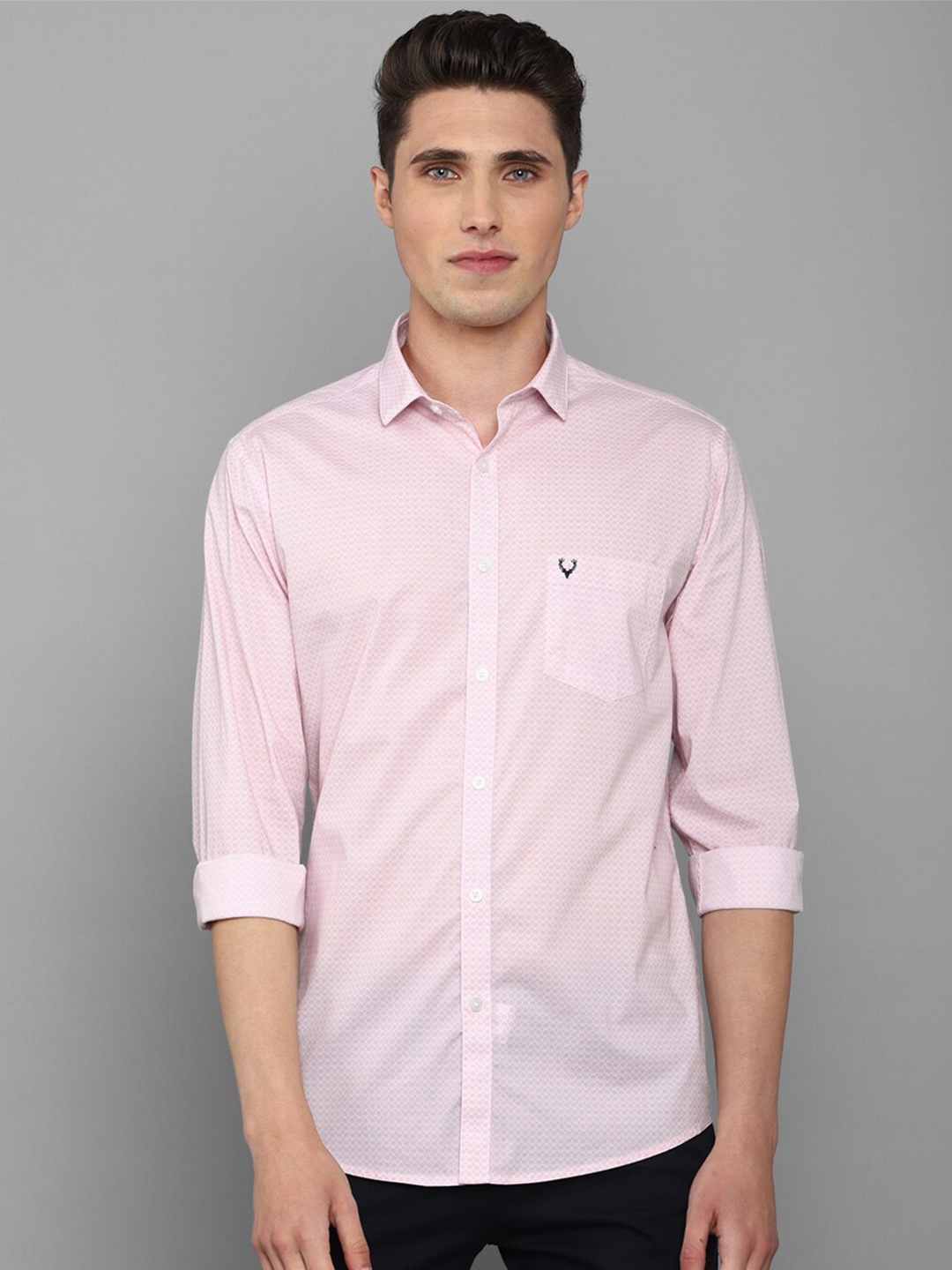 

Allen Solly Men Slim Fit Printed Casual Shirt, Pink