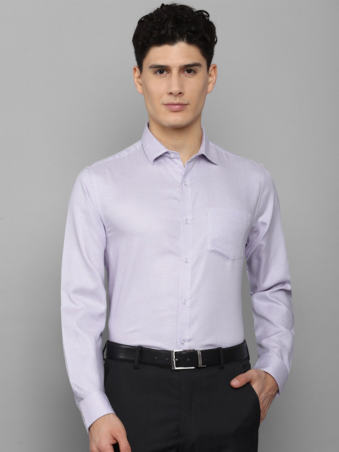 

Allen Solly Men Slim Fit Micro Checks Formal Shirt, Purple