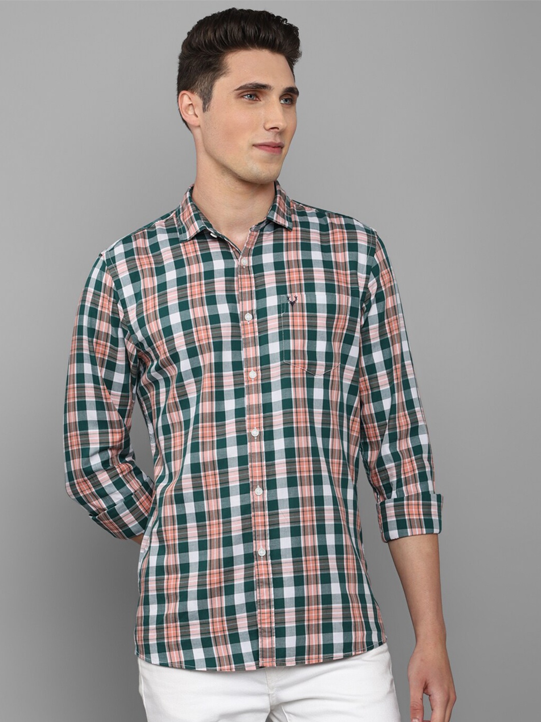 

Allen Solly Sport Men Tartan Checked Casual Shirt, Pink