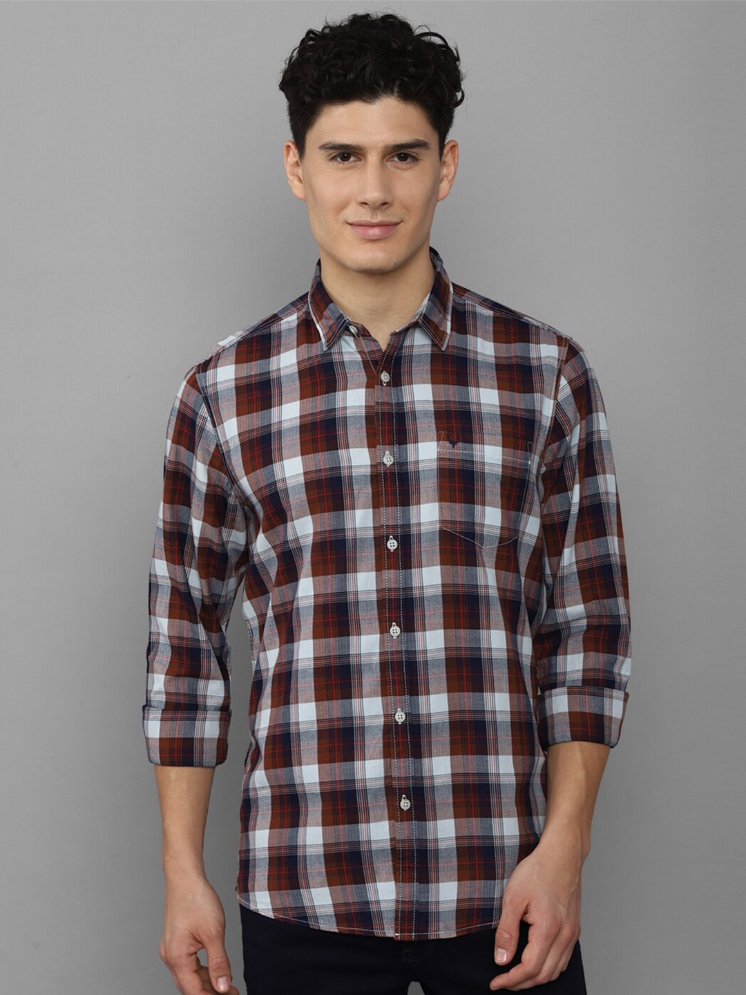 

Allen Solly Sport Men Tartan Checked Casual Shirt, Brown