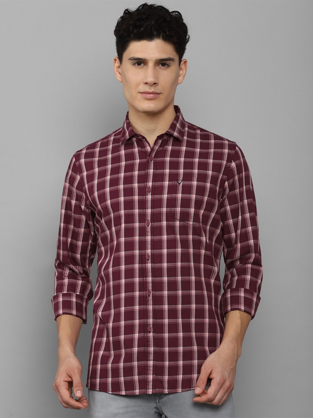 

Allen Solly Sport Men Tartan Checked Pure Cotton Casual Shirt, Maroon