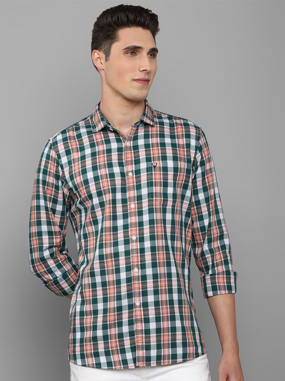 

Allen Solly Sport Men Tartan Checked Pure Cotton Casual Shirt, Pink