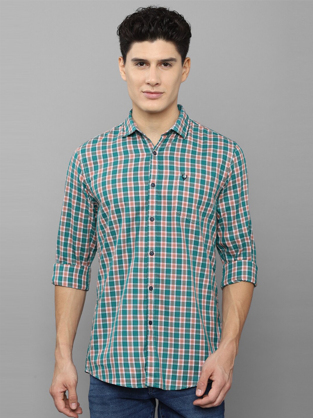 

Allen Solly Sport Men Tartan Checked Pure Cotton Casual Shirt, Green