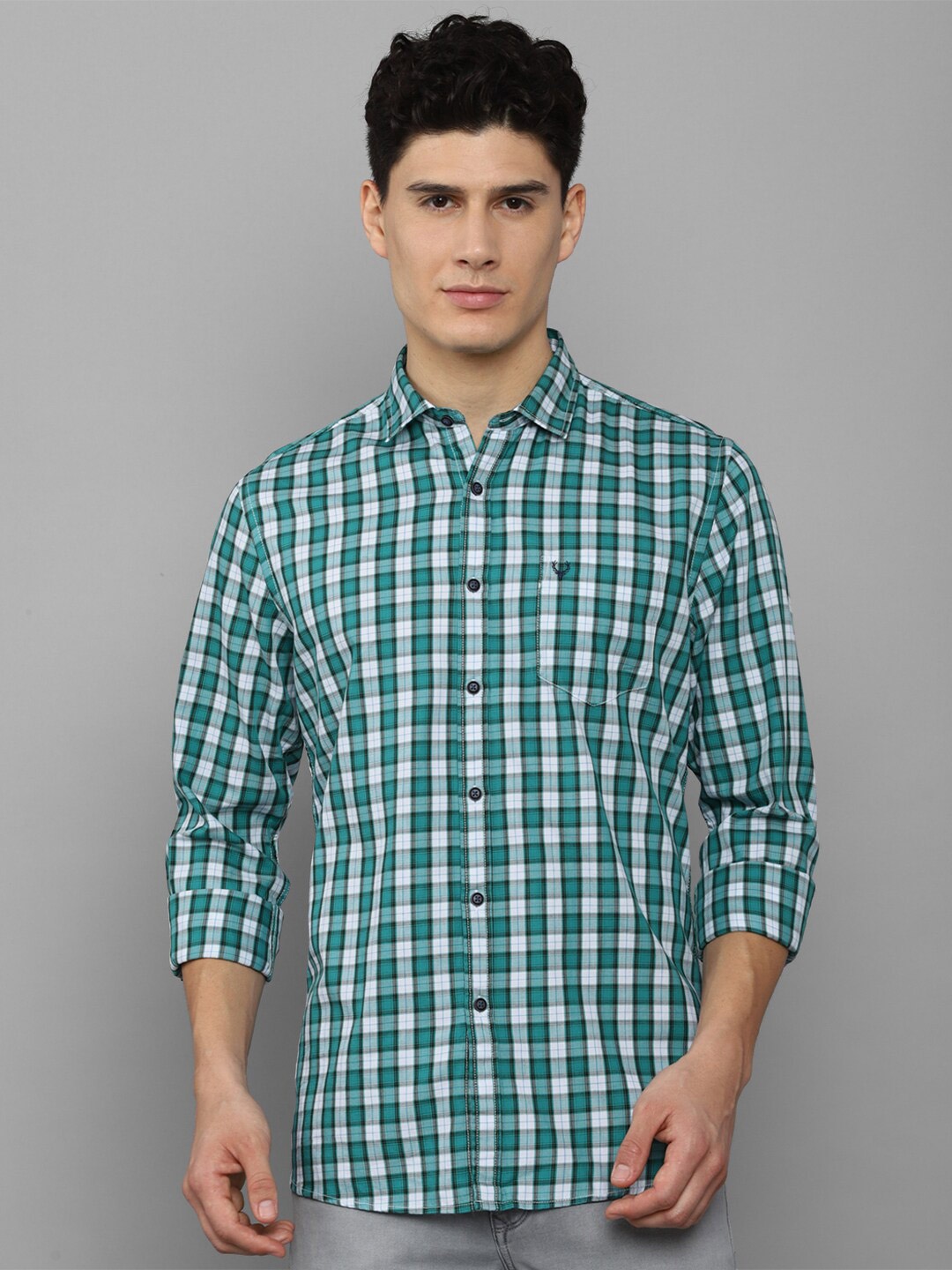 

Allen Solly Sport Men Tartan Checked Pure Cotton Casual Shirt, Green