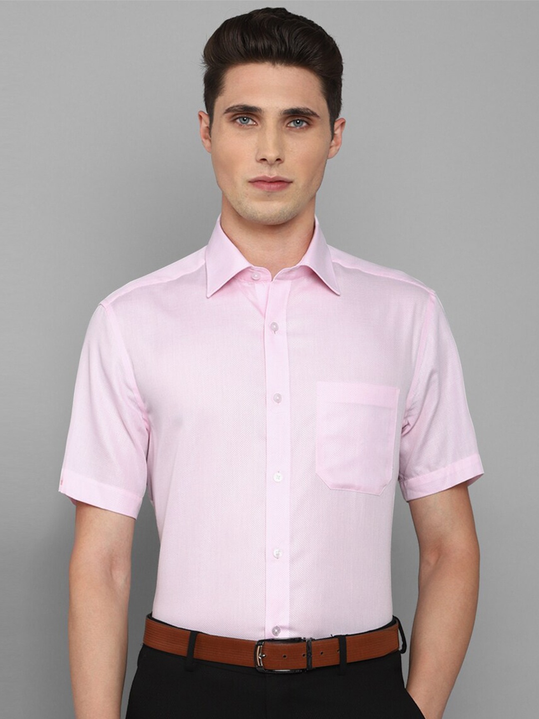 

Louis Philippe Men Slim Fit Cotton Formal Shirt, Pink