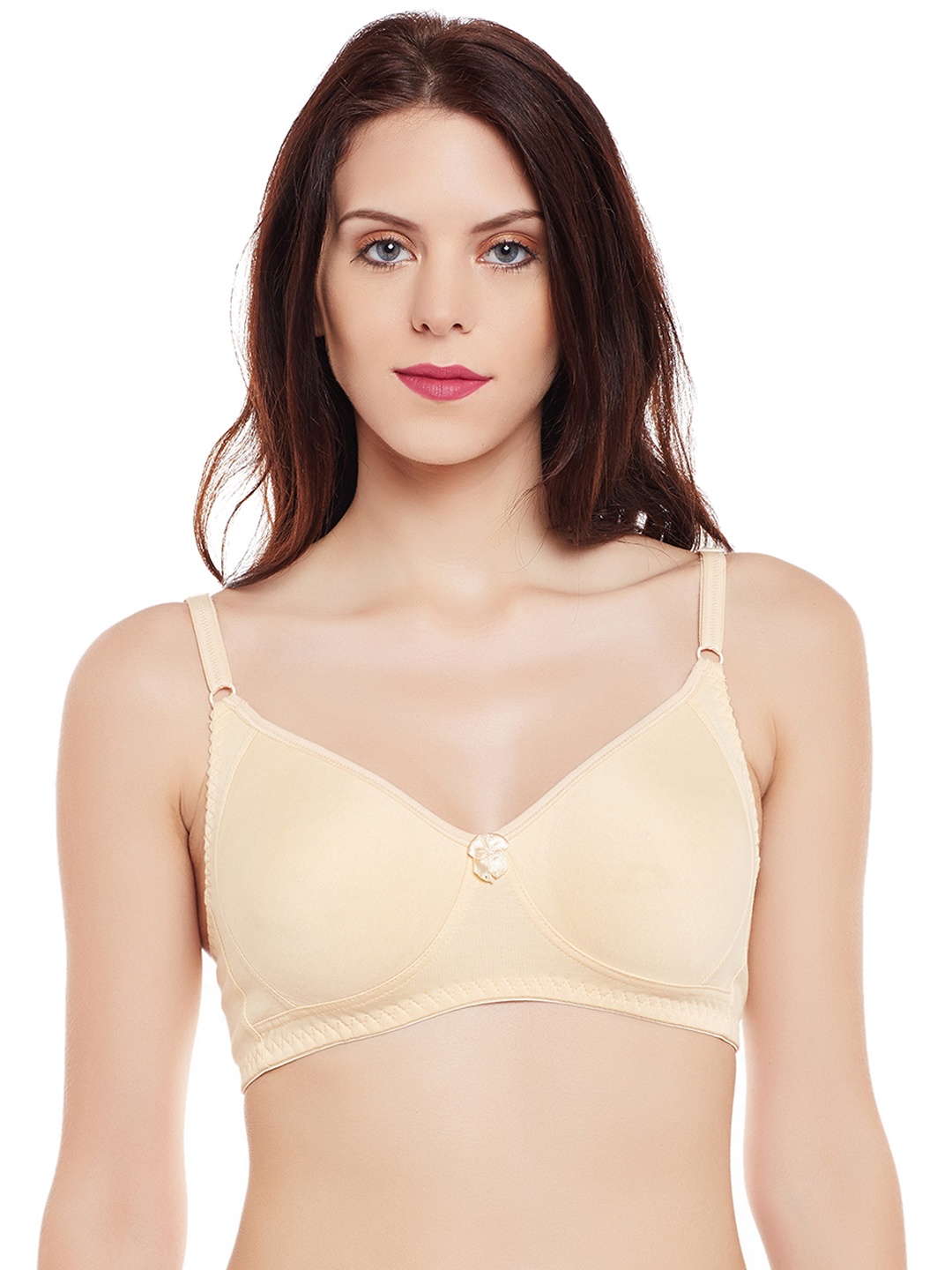 

Clovia Nude-Coloured Printed Non-Wired Non Padded Everyday Bra