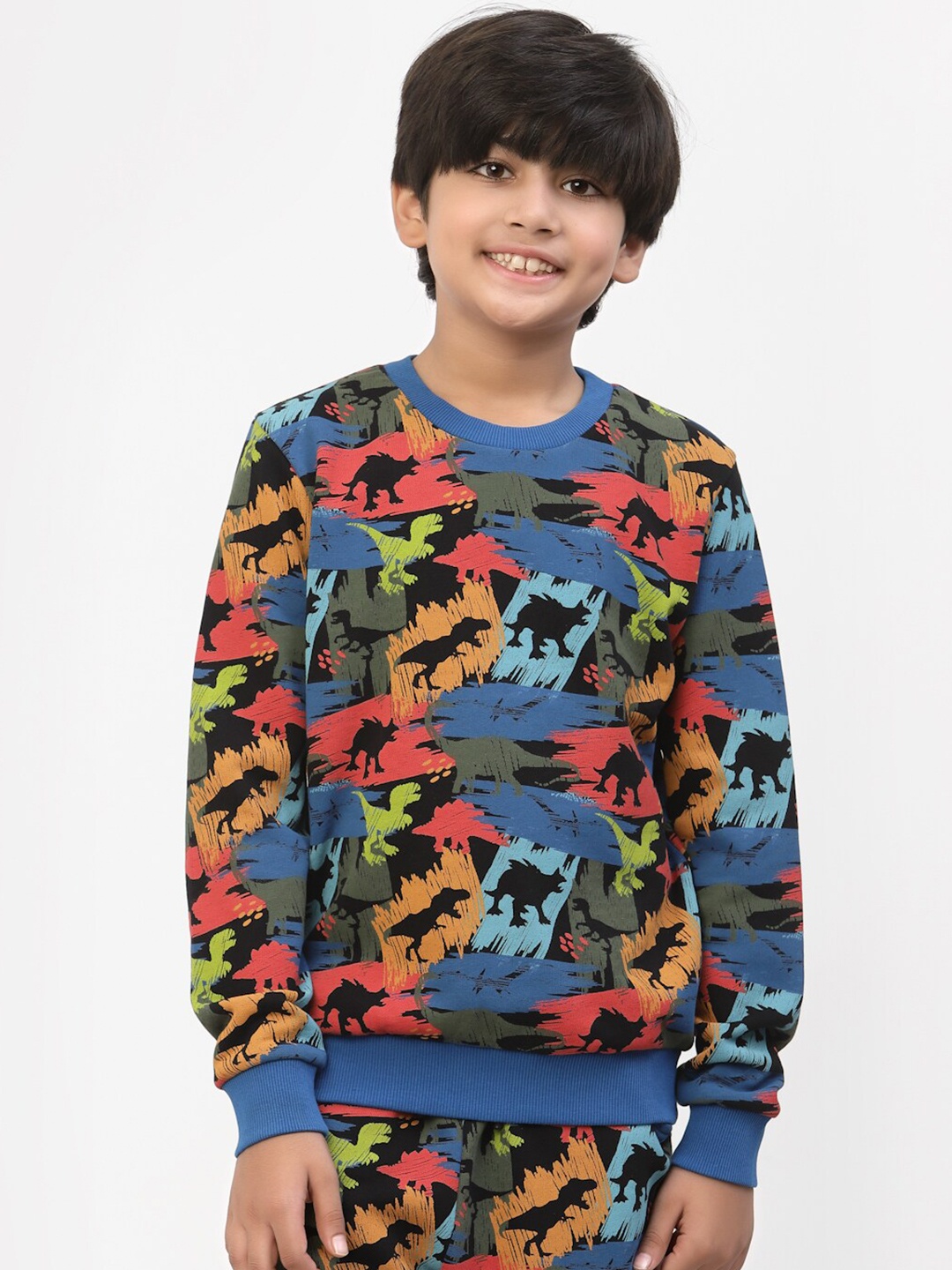 

SPUNKIES Boys Printed Organic Cotton Dry Fit Casual Sweatshirt, Blue