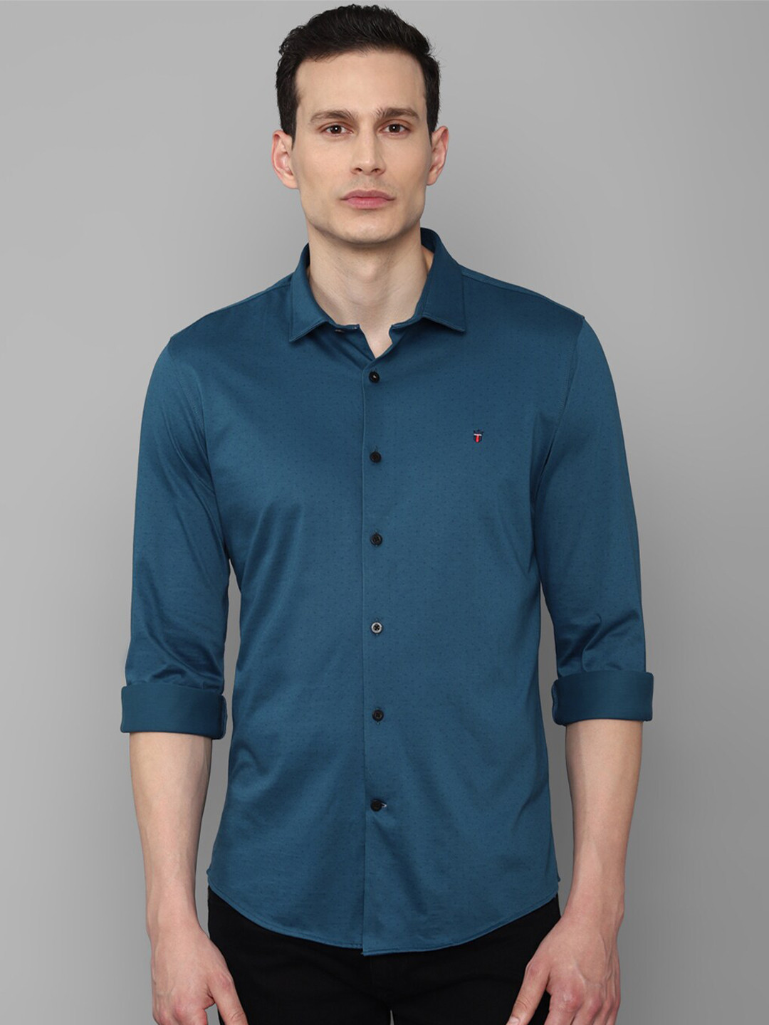 

Louis Philippe Sport Men Slim Fit Micro Ditsy Printed Pure Cotton Casual Shirt, Blue