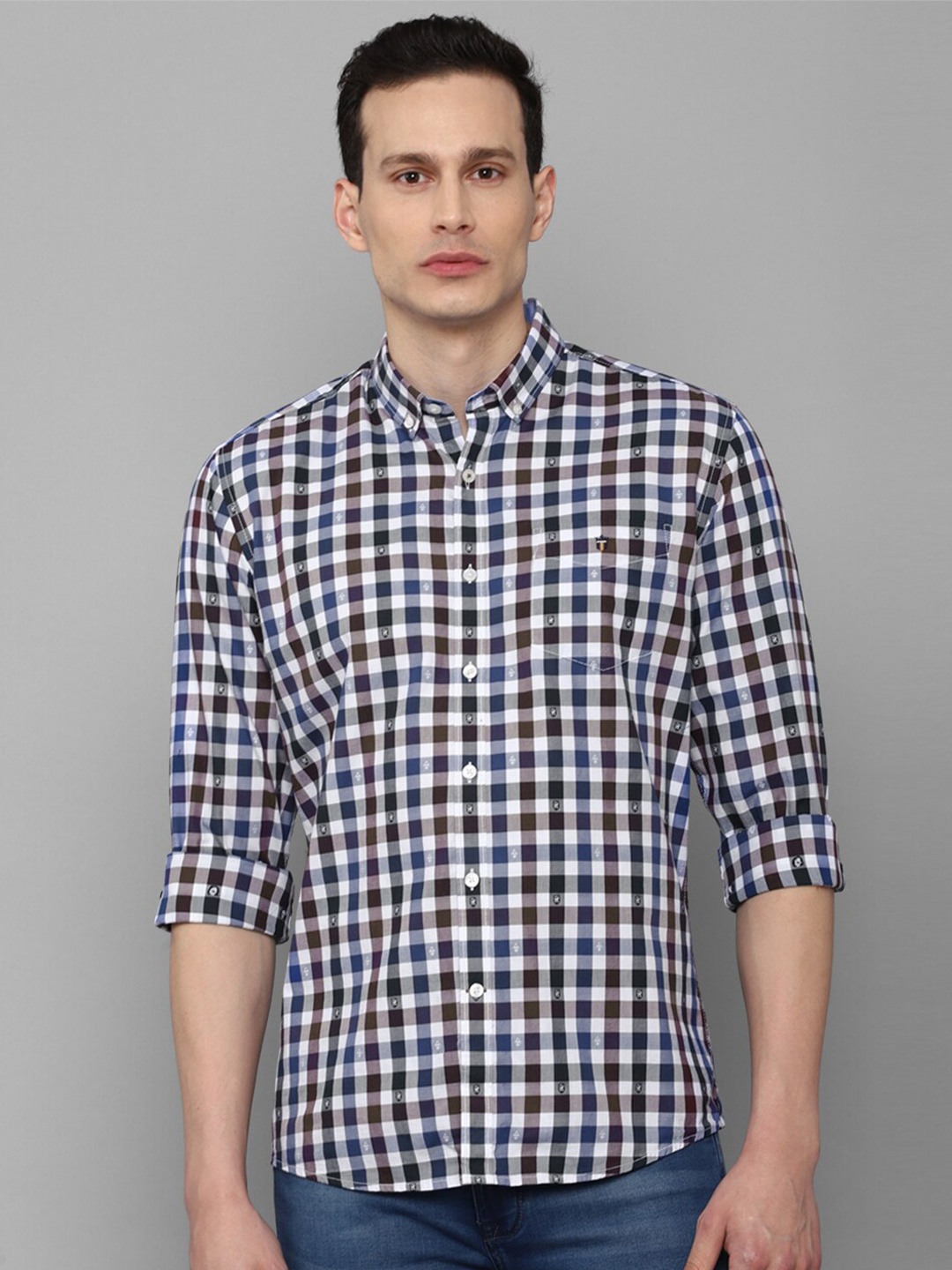 

Louis Philippe Sport Men White Slim Fit Gingham Checked Casual Shirt