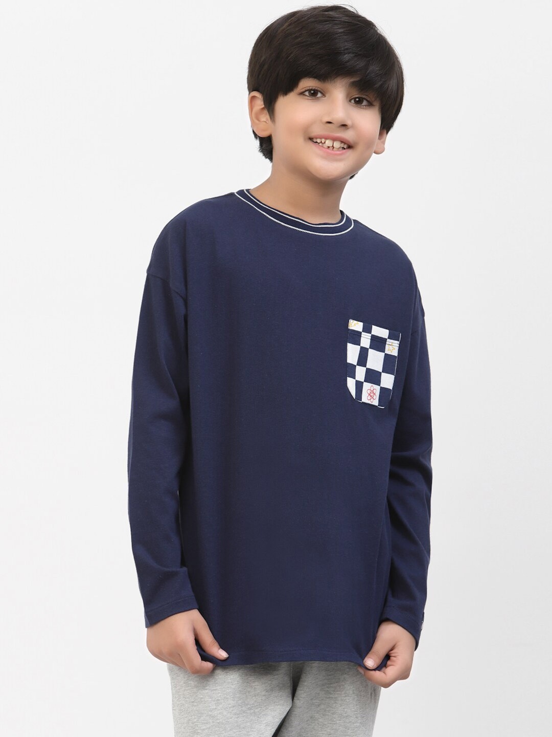 

SPUNKIES Boys Organic Cotton T-shirt, Navy blue