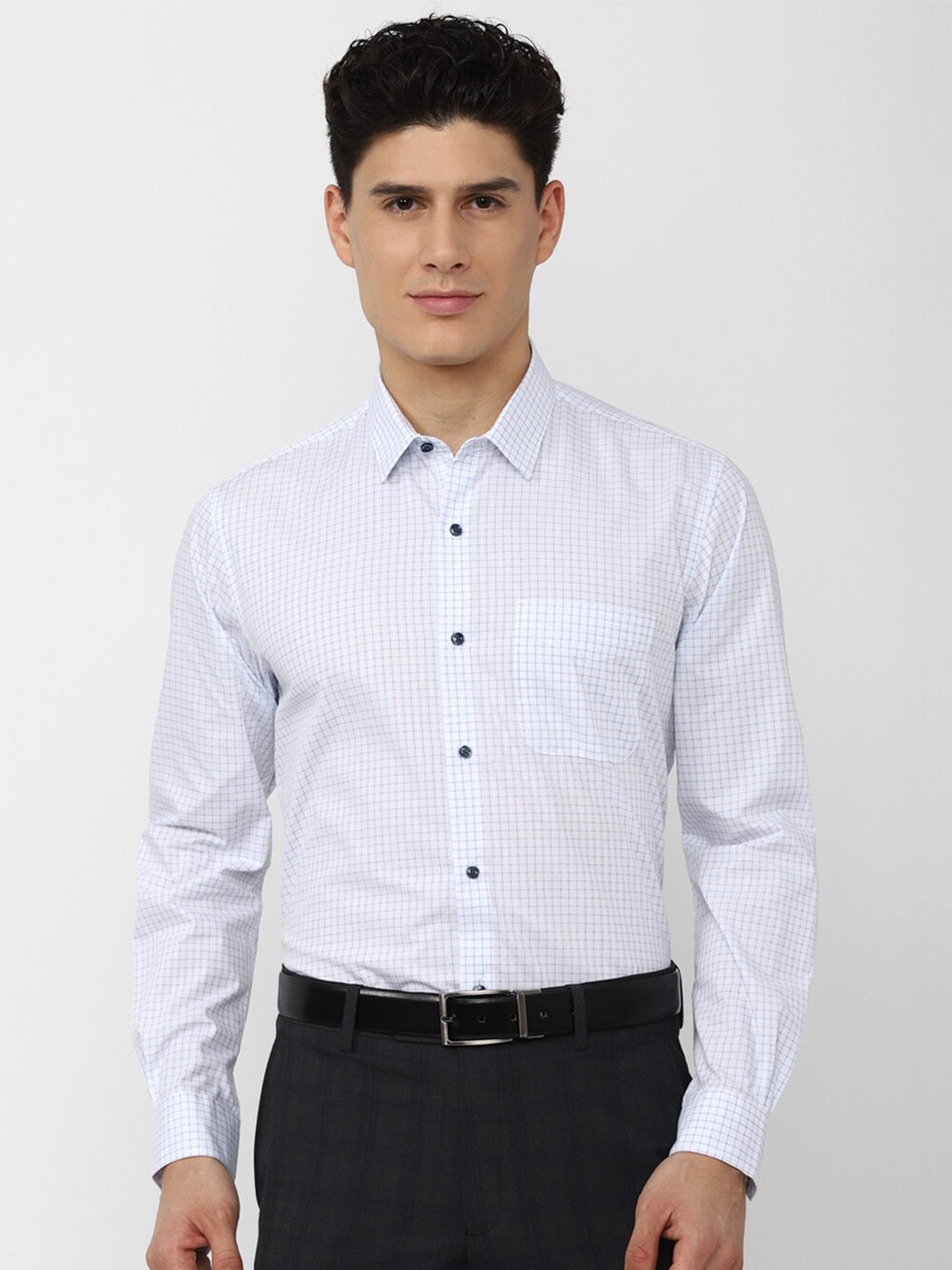 

Peter England Men Micro Checks Printed Formal Shirt, White