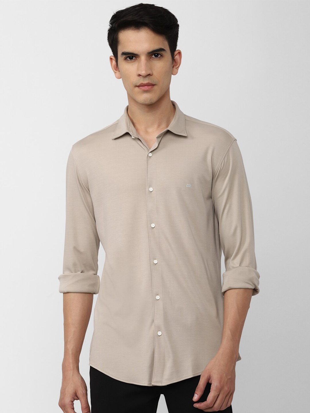 

Peter England Men Slim Fit Formal Shirt, Beige