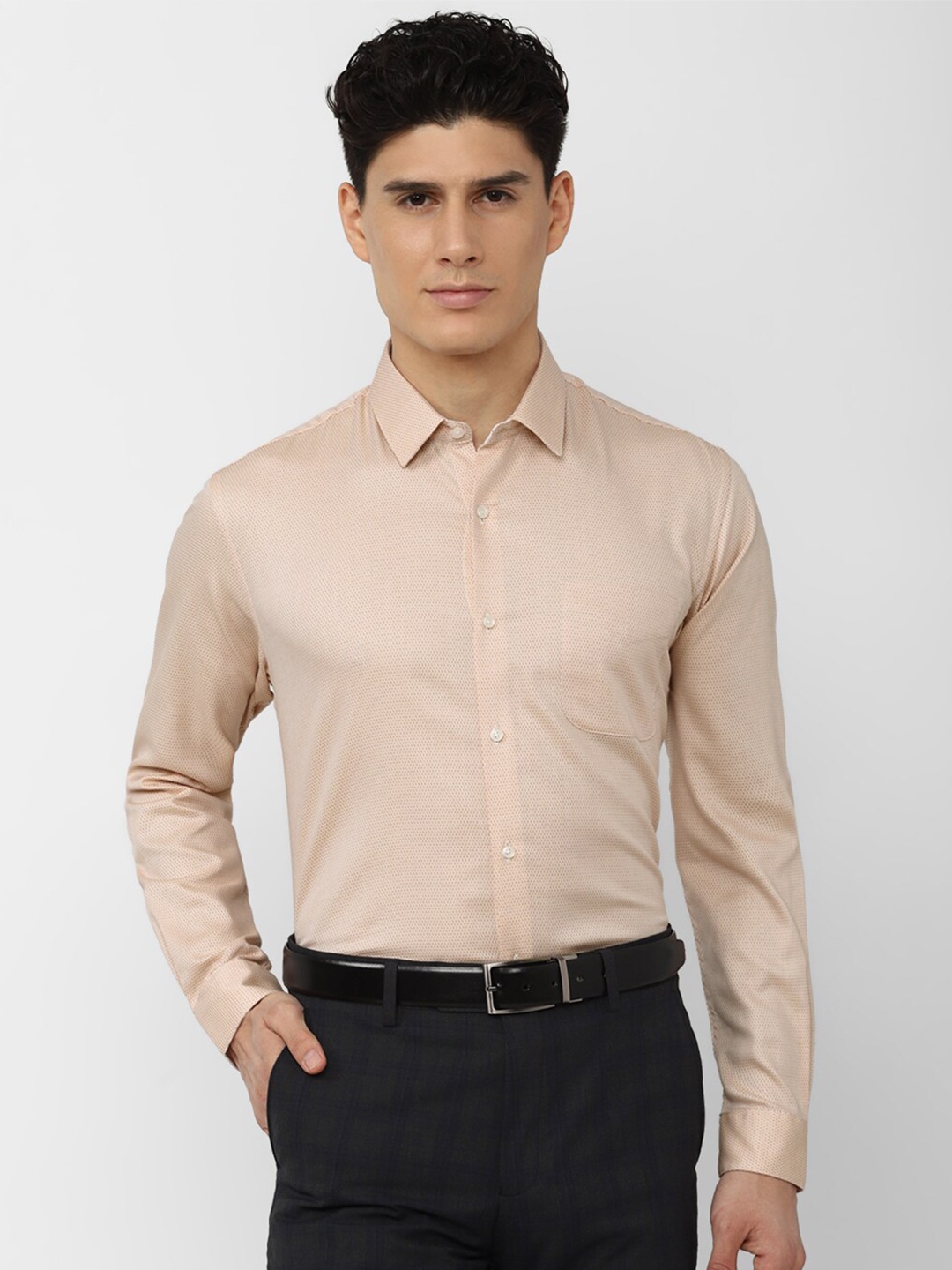 

Peter England Men Formal Pure Cotton Shirt, Cream