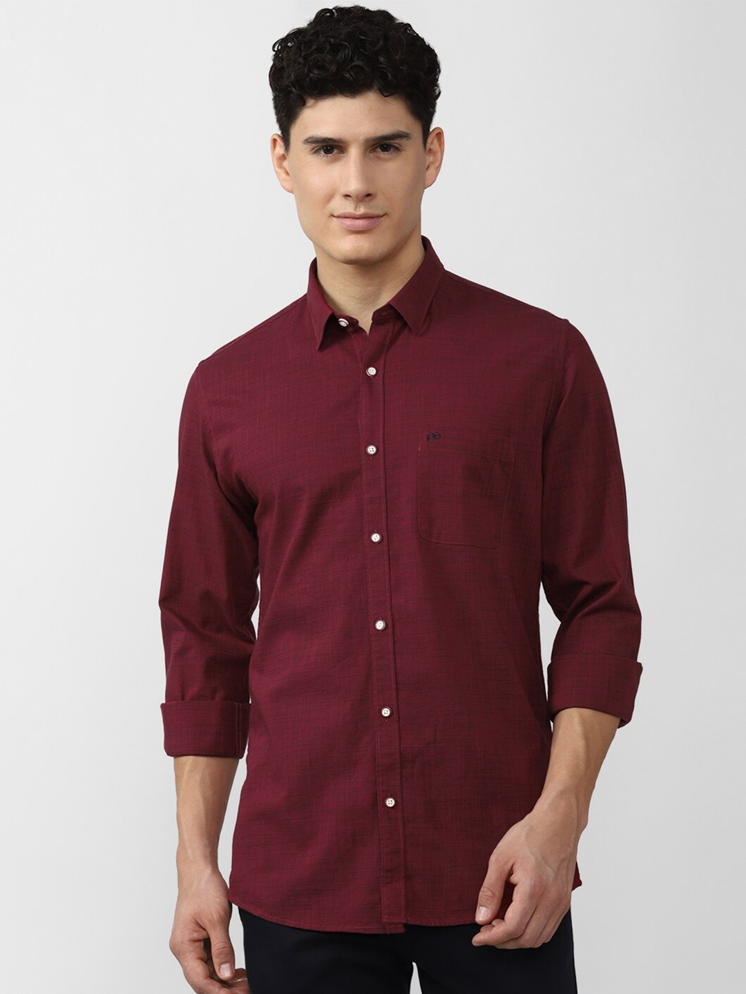 

Peter England Casuals Men Slim Fit Pure Cotton Casual Shirt, Maroon