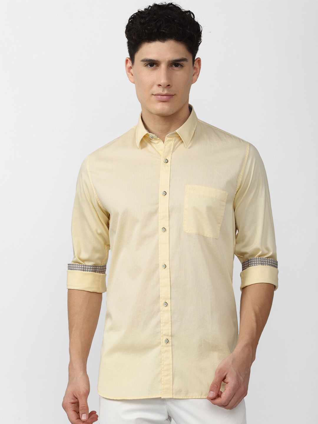 

Peter England Casuals Men Slim Fit Cotton Casual Shirt, Yellow
