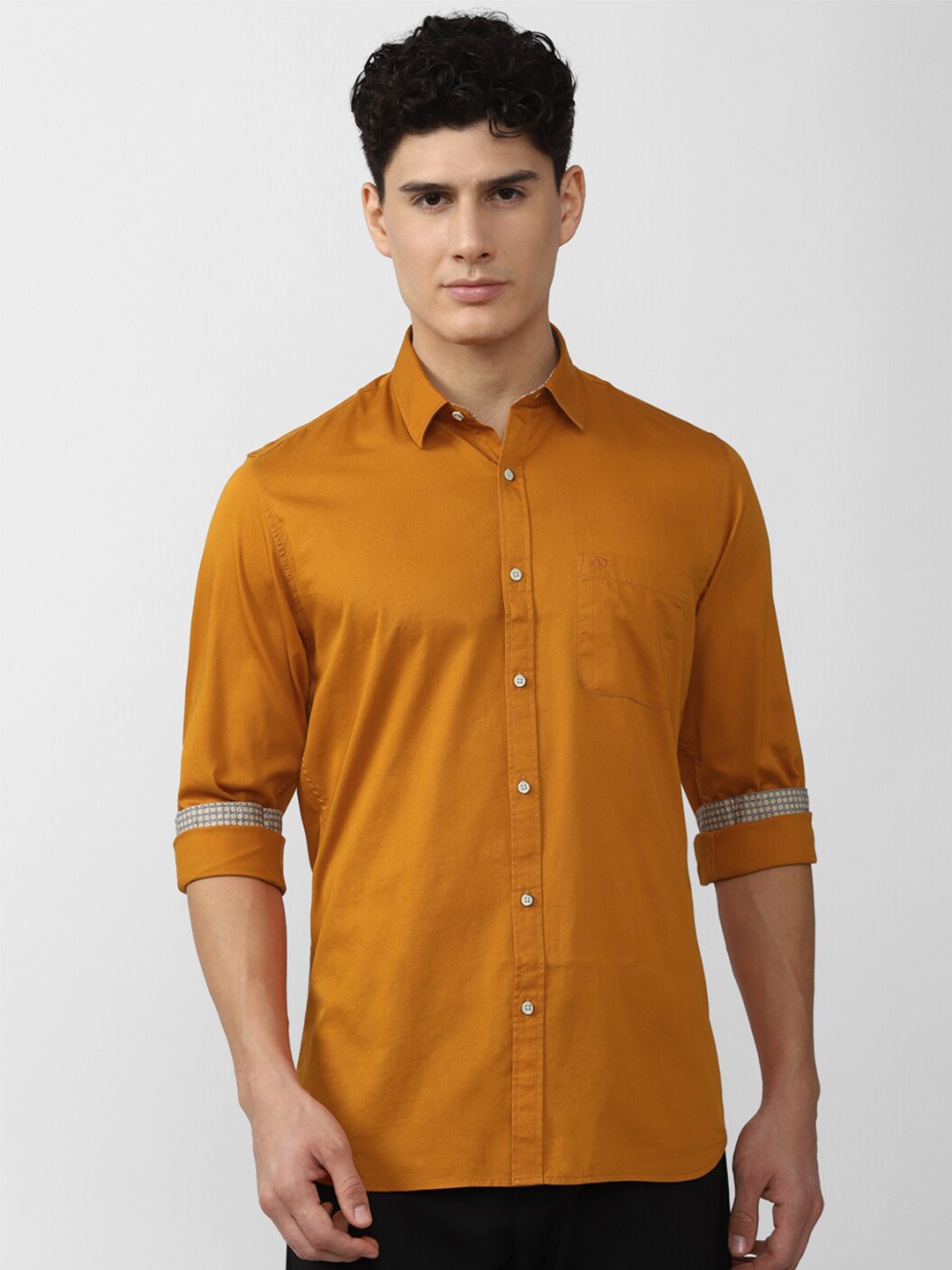 

Peter England Casuals Men Slim Fit Cotton Casual Shirt, Orange