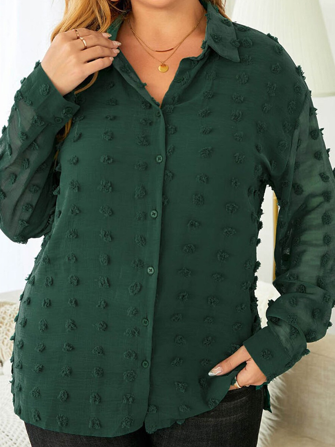 

URBANIC Women Green Shirt Style Top