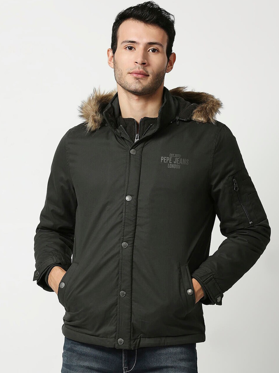 

Pepe Jeans Men Green Parka Jacket