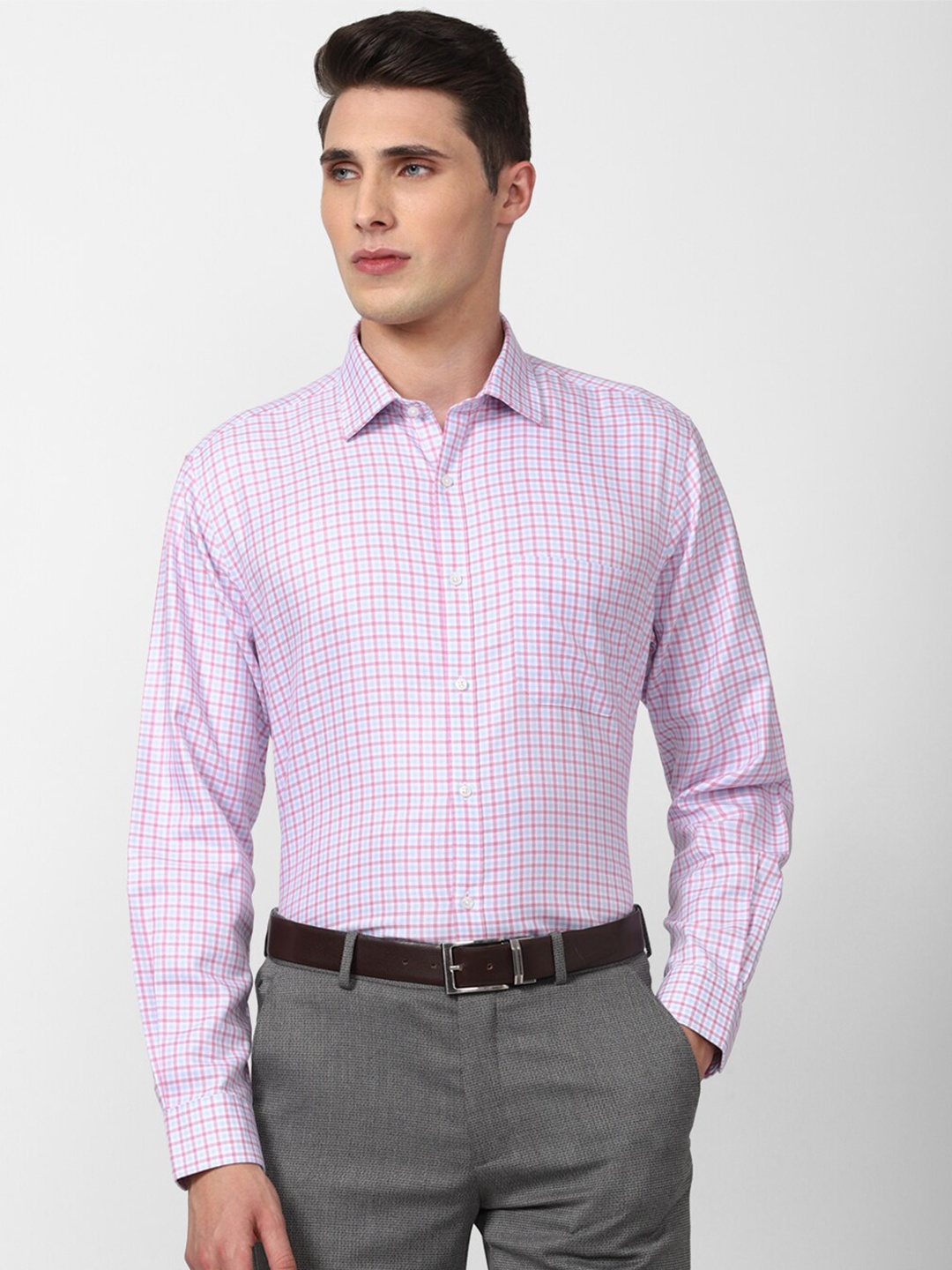 

Van Heusen Men Checked Formal Shirt, Purple