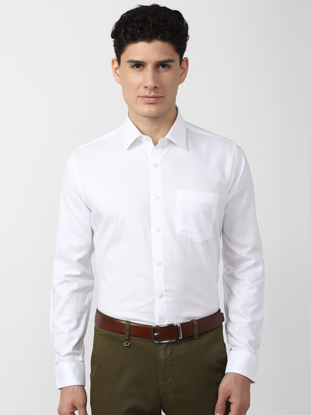 

Van Heusen Men Slim Fit Pure Cotton Formal Shirt, White